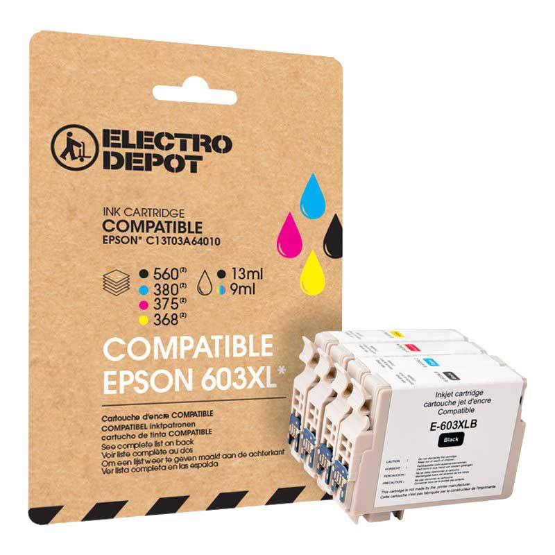 Acheter Cartouche D'encre Electro Depot Compatible Epson E 603 Xl Noir Et Couleurs - Etoile De Mer Bon état - 34,98 € Cartouche D'encre Electro Depot Compatible Epson E 603 Xl Noir Et Couleurs - Etoile De Mer Bon état - reconditionné disponible sur Electro Depot